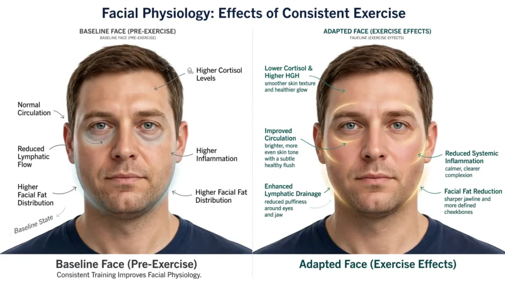 Exercise changes circulation, hormones, lymphatic facial flow Image