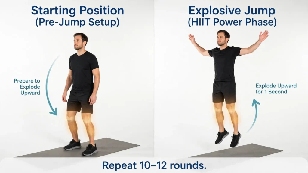 HIIT jump squat exercise to support height growth Image