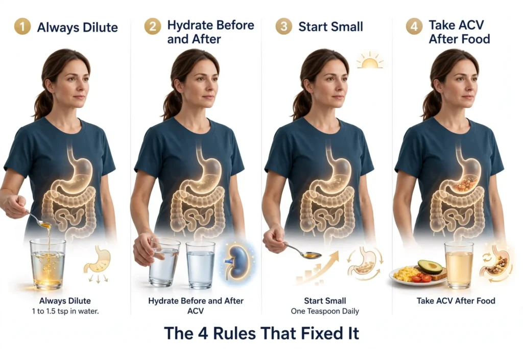 ACV safety rules infographic for healthy digestion Image
