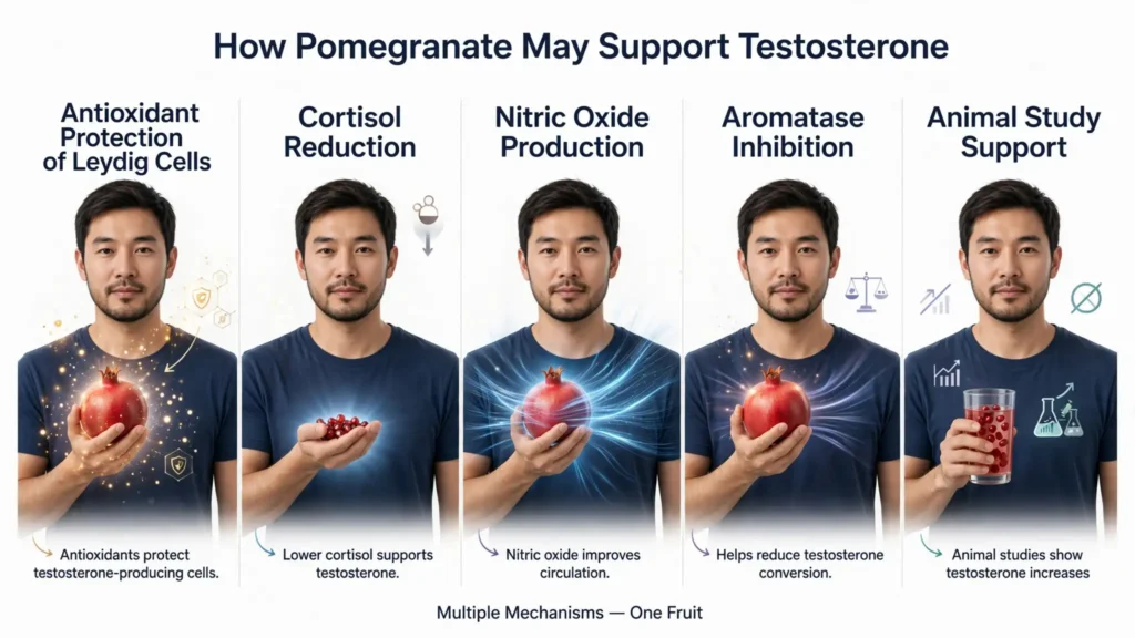 Five mechanisms showing how pomegranate supports testosterone Image