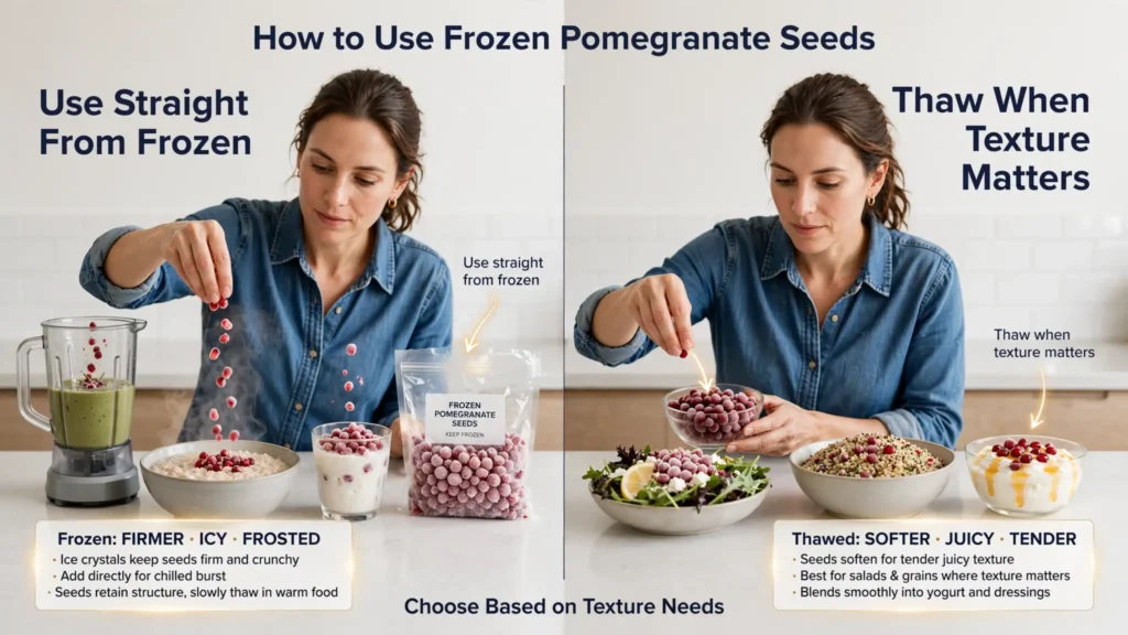 Frozen vs thawed pomegranate seed uses explained Image