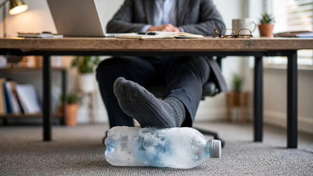 Frozen Bottle Roll Under the Desk for plantar fasciitis Image