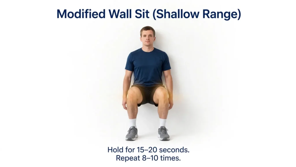 Modified wall sit for bad knees Image