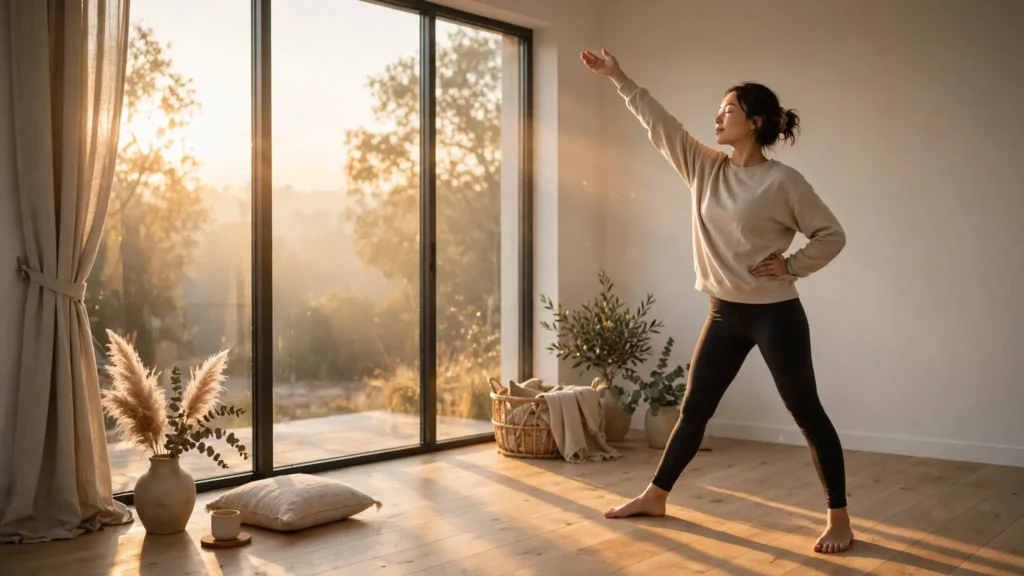 Morning sunlight exercise Image