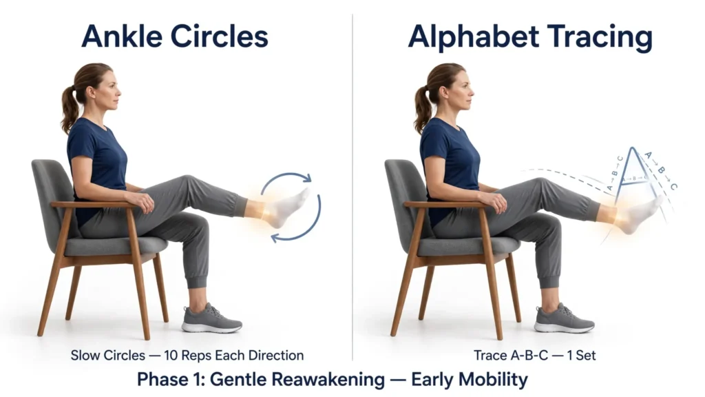 Seated ankle mobility exercise Image