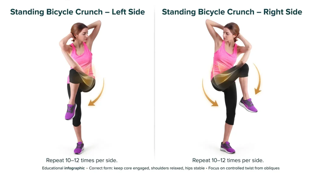 Standing Bicycle Crunch exercise  Image