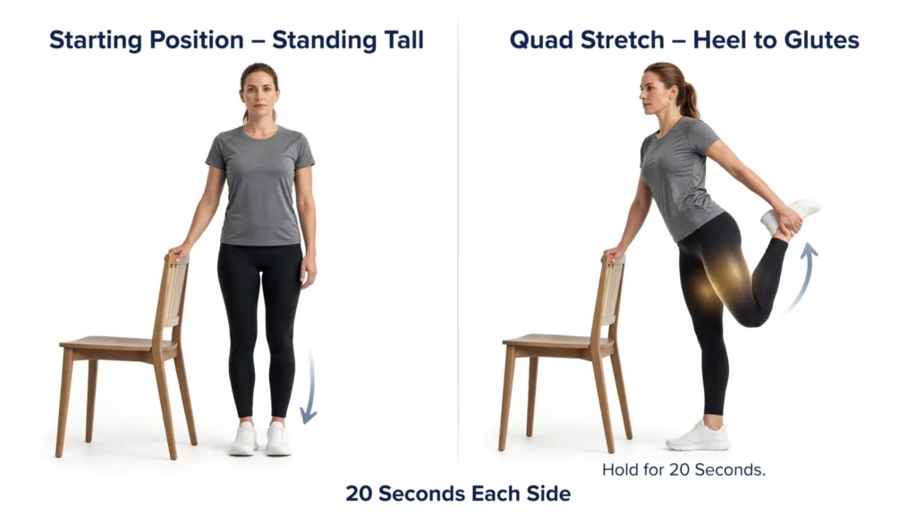Stan ding Quad Stretch (Chair-Assisted) Image