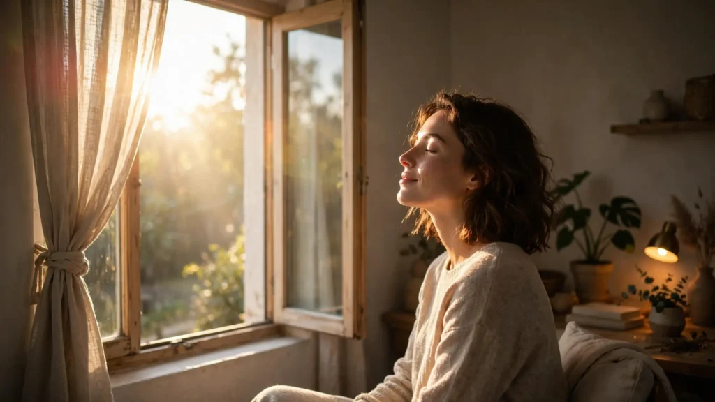 Warm morning window sunlight Image