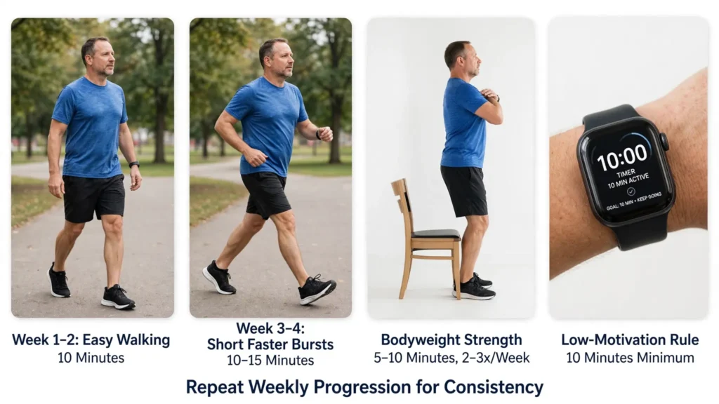Beginner walking progression infographic Image