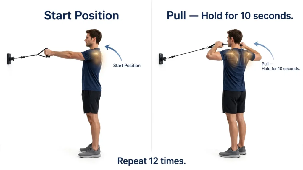 Face pull start and  pull position Image