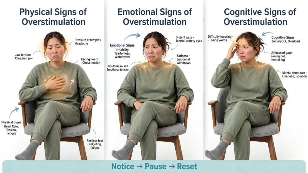 Physical, emotional, cognitive overstimulation symptoms Image
