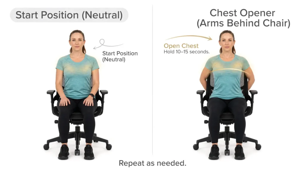 Seated chest opener stretch exercise Image