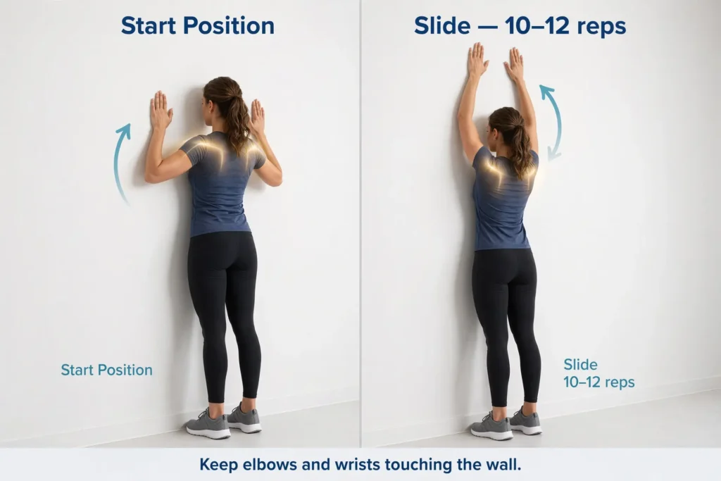 Wall angels start and slide position Image