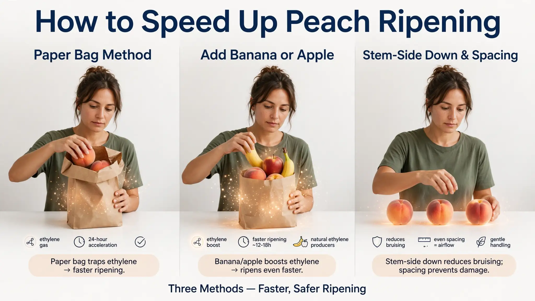 Three methods to speed up peach ripening Image