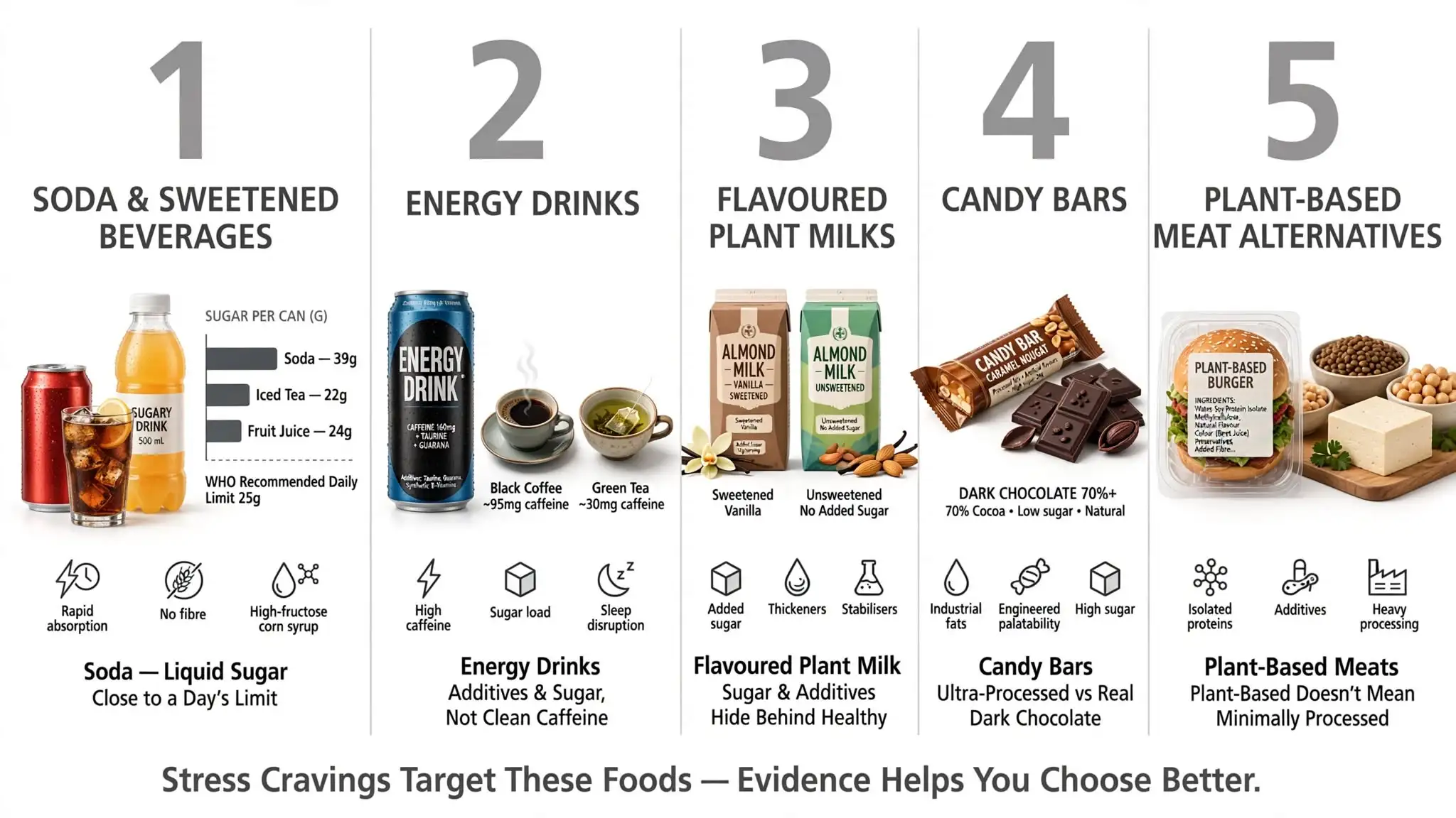 Infographic showing hidden risks in sugary drinks and treats Image